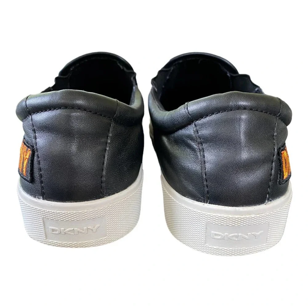 DKNY Baylee Black Leather Patchwork Slip On Sneaker Wm Sz 7 - Picture 5 of 10